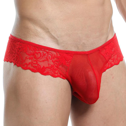 Men’s Sheer Lace Trunk Brief – Ultra Low Rise Exotic Men’s Underwear