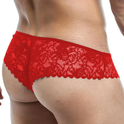 Men’s Sheer Lace Trunk Brief – Ultra Low Rise Exotic Men’s Underwear