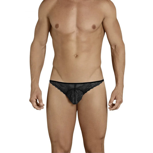 Men’s Open Back Lace Bikini Brief – Ultra Low Rise Exotic Men’s Lingerie