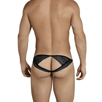 Men’s Open Back Lace Bikini Brief – Ultra Low Rise Exotic Men’s Lingerie