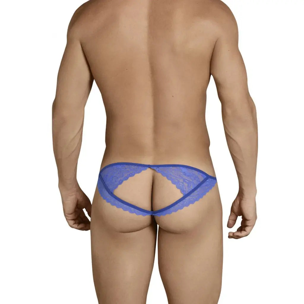 Men’s Open Back Lace Bikini Brief – Ultra Low Rise Exotic Men’s Lingerie