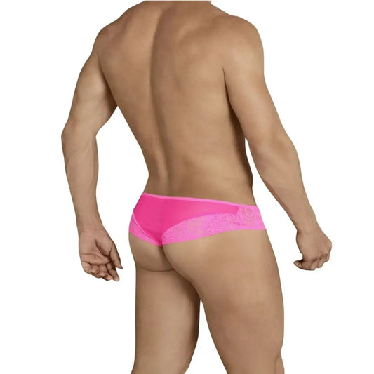 Men’s Sheer Floral Lace Brief – Transparent Designer Bikini Underwear