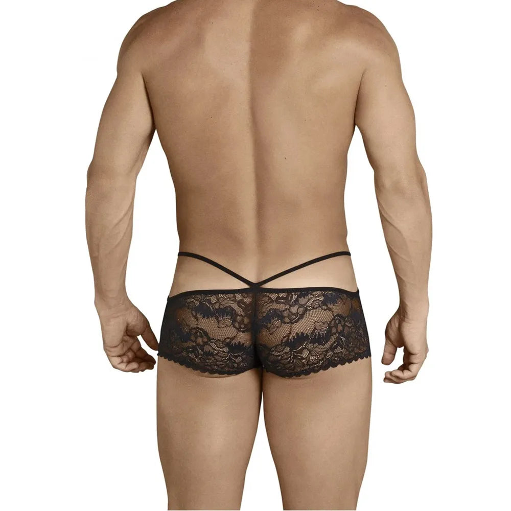 Men’s Sheer Lace Trunk Brief – Ultra Low Rise Exotic Men’s Underwear