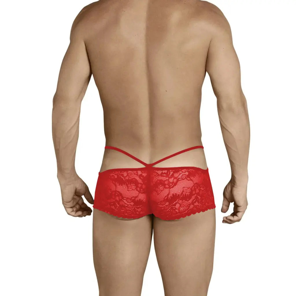 Men’s Sheer Lace Trunk Brief – Ultra Low Rise Exotic Men’s Underwear
