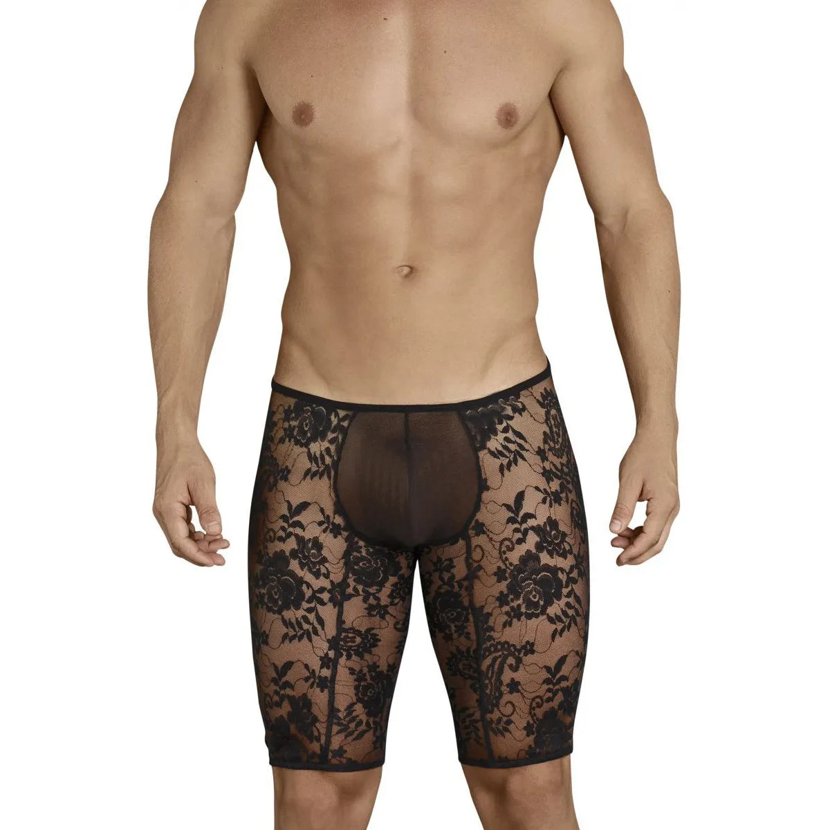 Men’s Sheer Lace Long Trunk Brief – Ultra Low Rise Exotic Men’s Underwear