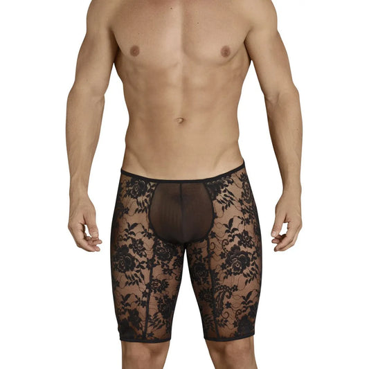 Men’s Sheer Lace Long Trunk Brief – Ultra Low Rise Exotic Men’s Underwear