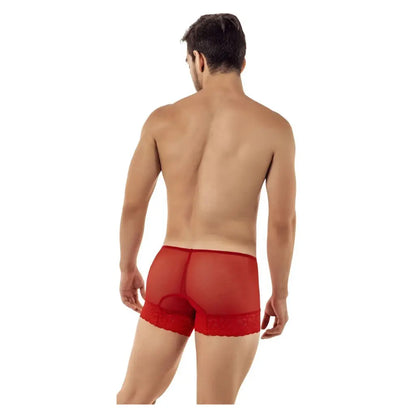 Men’s Sheer Lace Trim Boxer Shorts – Soft Stretch Designer Underwear