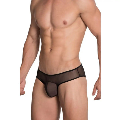 Men’s Sheer Mesh Bikini Brief – Transparent Low Rise Lingerie
