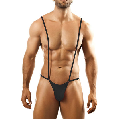 Men’s Minimal Suspender Thong Bodysuit – Stretch Exotic One Piece Lingerie
