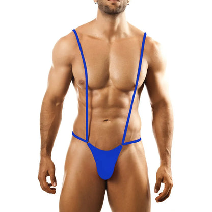 Men’s Minimal Suspender Thong Bodysuit – Stretch Exotic One Piece Lingerie