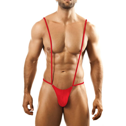 Men’s Minimal Suspender Thong Bodysuit – Stretch Exotic One Piece Lingerie