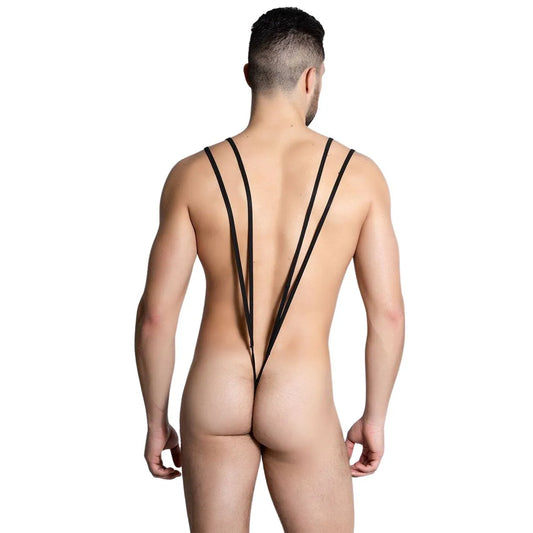 Men’s Double Strap Suspender Thong Bodysuit – Ultra Minimal Exotic Lingerie