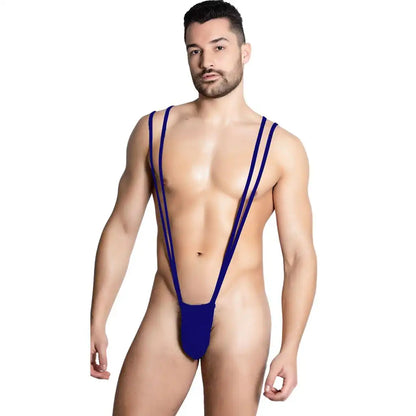 Men’s Double Strap Suspender Thong Bodysuit – Ultra Minimal Exotic Lingerie