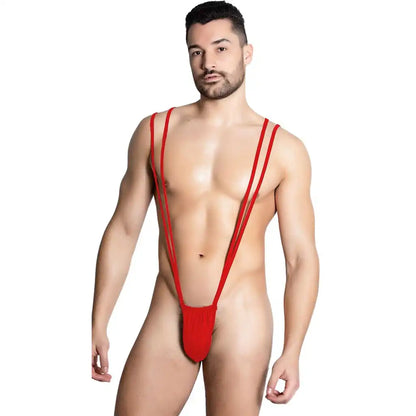 Men’s Double Strap Suspender Thong Bodysuit – Ultra Minimal Exotic Lingerie