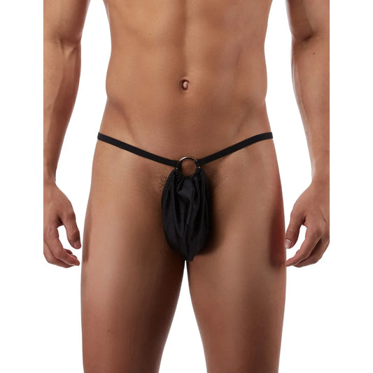 Men’s Minimal Ring Detail Exotic Pouch Thong – Soft Stretch Intimate Underwear