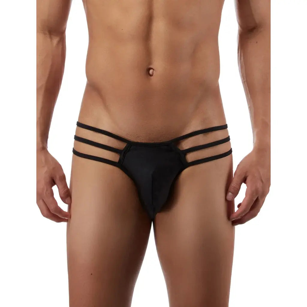 Men’s Triple Strap Low Rise Exotic Brief – Soft Stretch Minimal Underwear