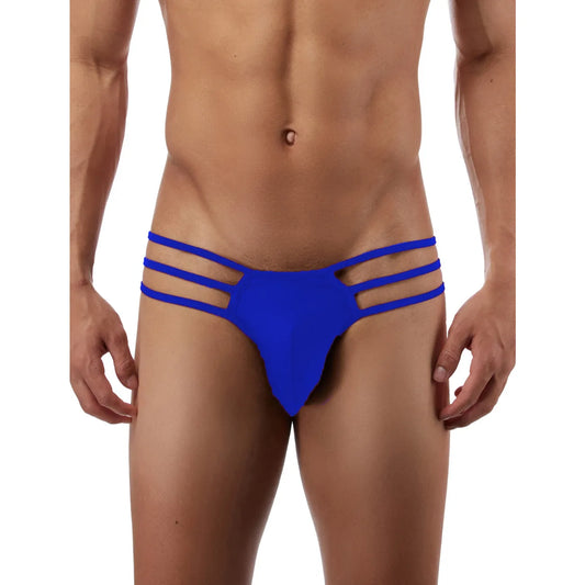 Men’s Triple Strap Low Rise Exotic Brief – Soft Stretch Minimal Underwear