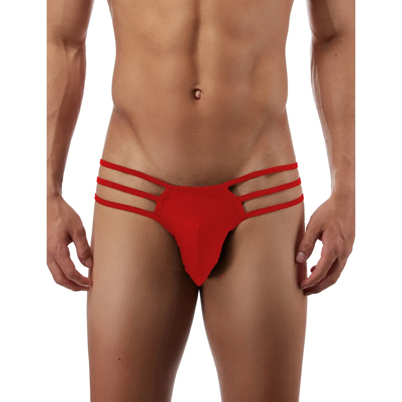 Men’s Triple Strap Low Rise Exotic Brief – Soft Stretch Minimal Underwear