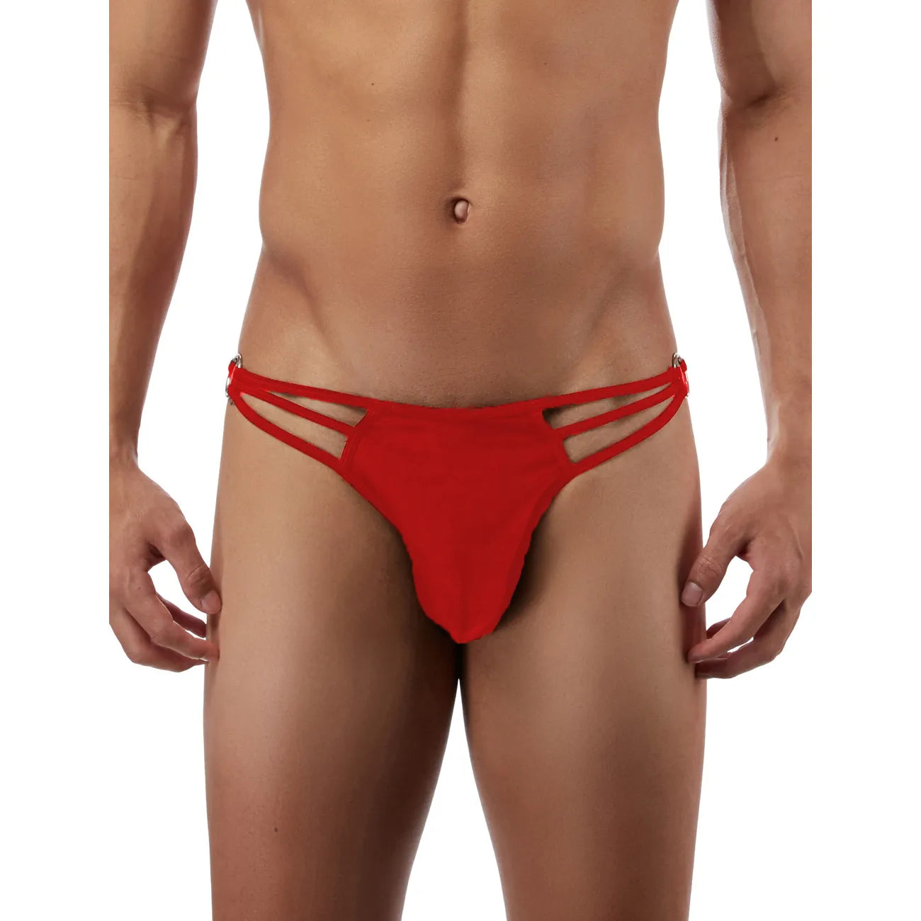 Men’s Cut-Out Strap Exotic Brief – Soft Stretch Low Rise Intimate Underwear
