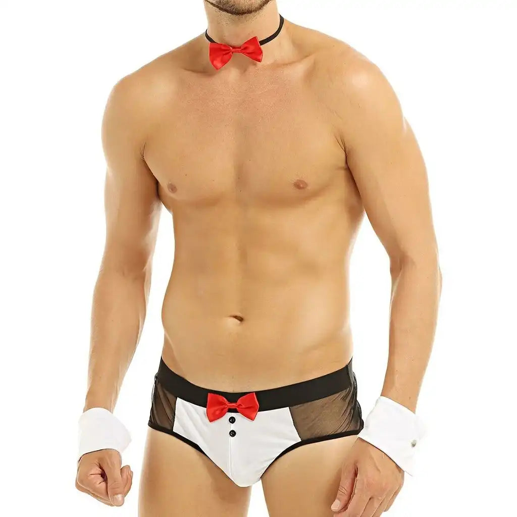 Men’s Tuxedo Mesh Brief Set – Formal Inspired Designer Lingerie