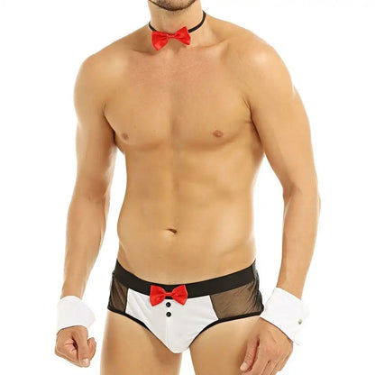 Men’s Tuxedo Mesh Brief Set – Formal Inspired Designer Lingerie