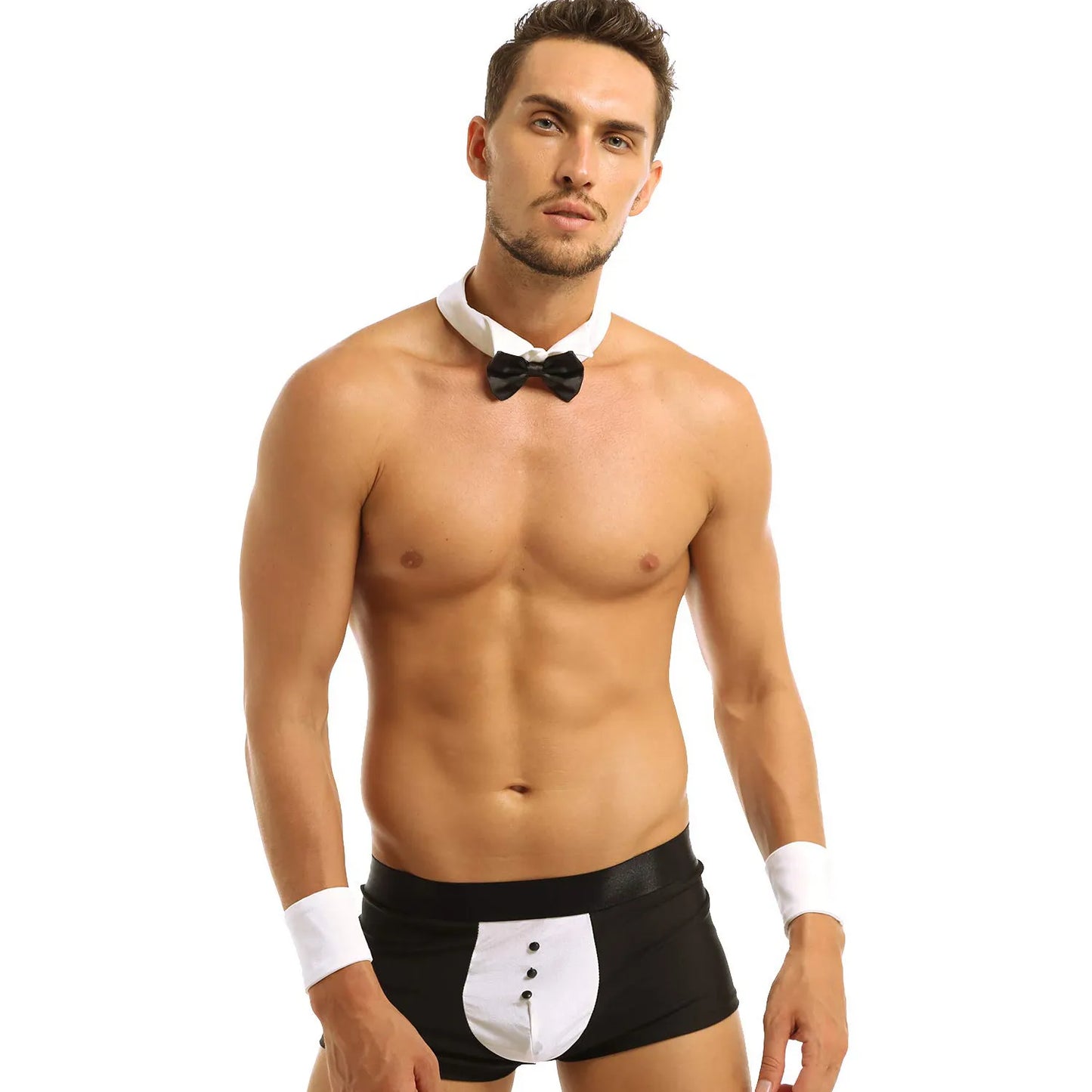 Men’s Tuxedo Style Boxer Brief Costume Set – Stylish Roleplay Underwear
