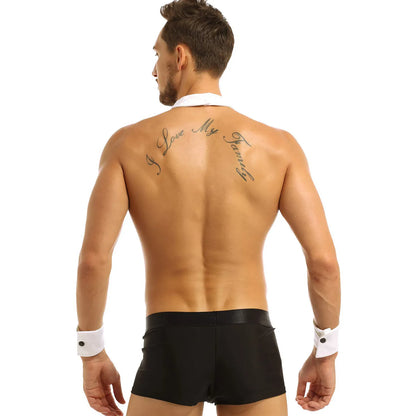 Men’s Tuxedo Style Boxer Brief Costume Set – Stylish Roleplay Underwear