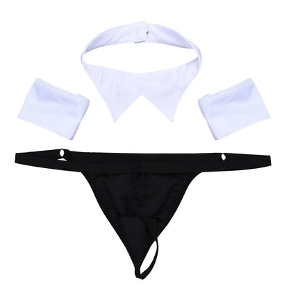 Men’s Tuxedo Inspired Thong Costume Set – Stylish Roleplay Lingerie