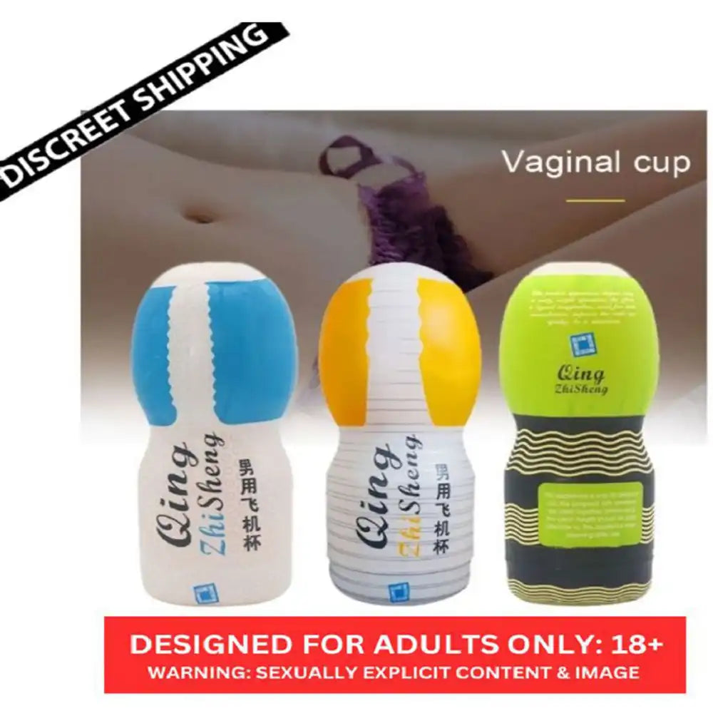 QING cup pocket massager for men with soft textured interior and portable ergonomic design