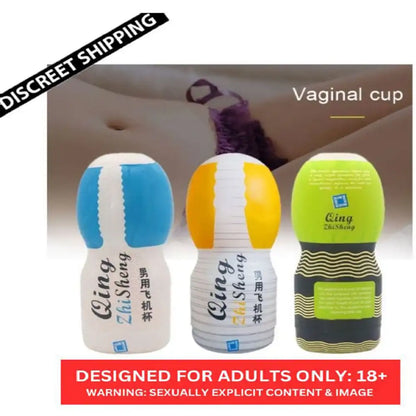 QING cup pocket massager for men with soft textured interior and portable ergonomic design