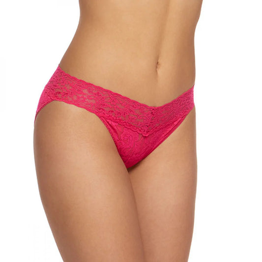 Women’s Floral Lace Low-Rise Bikini Panty – Elegant Semi-Sheer Designer Intimate Bottomwear