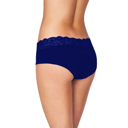 Women’s Seamless Hipster Panty with Lace Trim – Soft Comfortable Everyday Innerwear