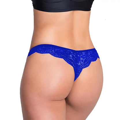 Women’s Floral Lace Low-Rise Designer Thong – Ultra-Soft Elegant Intimate Bottomwear