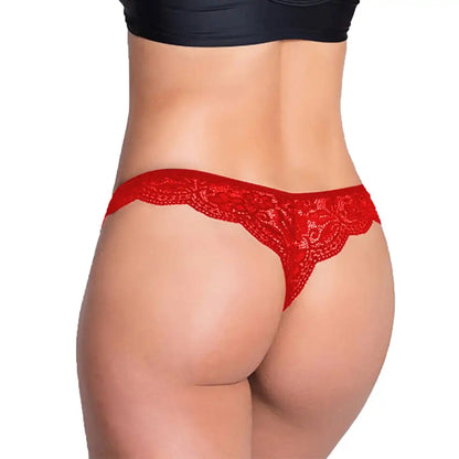 Women’s Floral Lace Low-Rise Designer Thong – Ultra-Soft Elegant Intimate Bottomwear