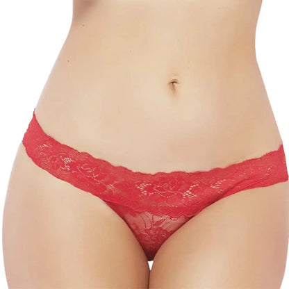 Women’s Elegant Floral Lace Bow-Detail Thong – Ultra-Soft Low-Rise Intimate Bottomwear