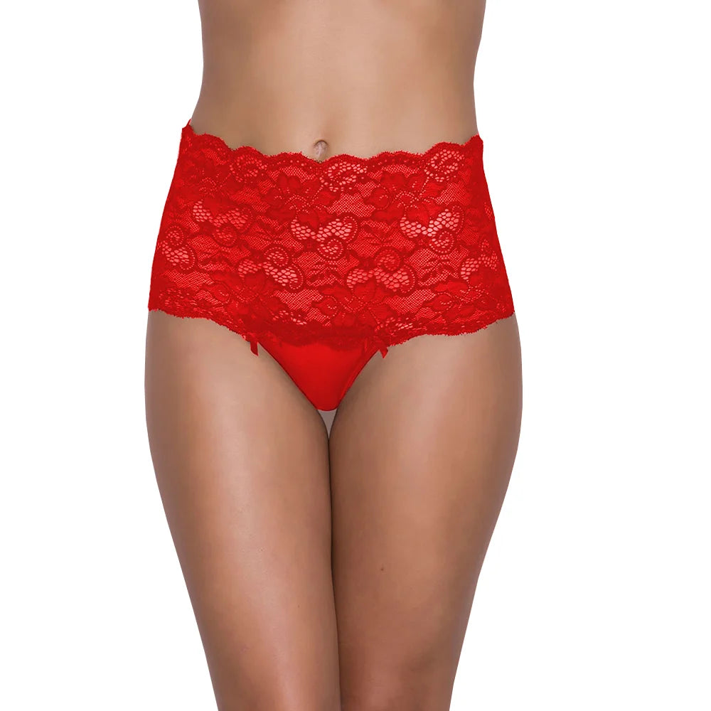 Women’s High Waist Lace Boyshort Panty – Sheer Floral Mesh Sexy Lingerie Bottomwear