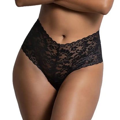 Women’s High-Waist Floral Lace Cheeky Brief – Elegant Sculpting Designer Intimate Bottomwear