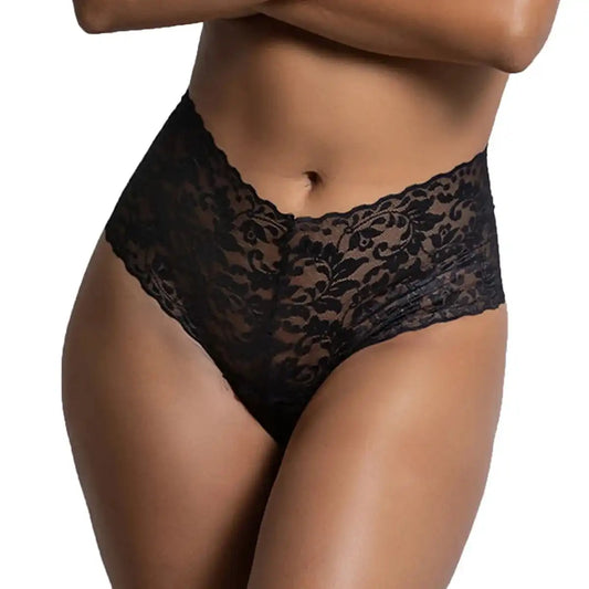 Women’s High-Waist Floral Lace Cheeky Brief – Elegant Sculpting Designer Intimate Bottomwear