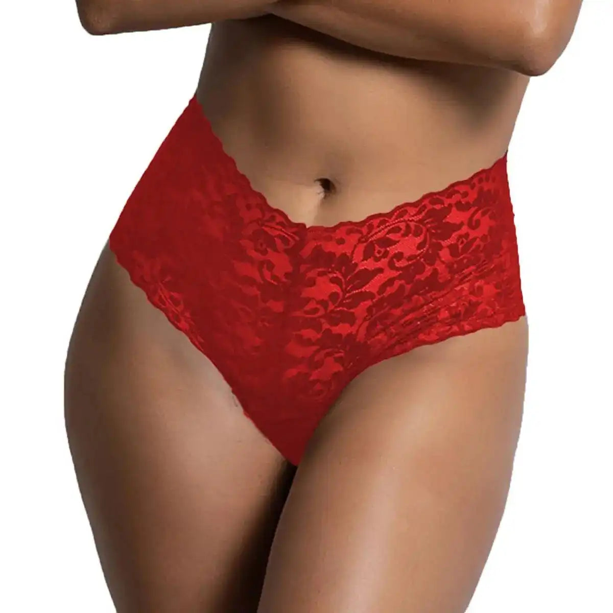 Women’s High-Waist Floral Lace Cheeky Brief – Elegant Sculpting Designer Intimate Bottomwear