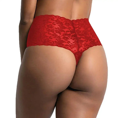 Women’s High-Waist Floral Lace Cheeky Brief – Elegant Sculpting Designer Intimate Bottomwear