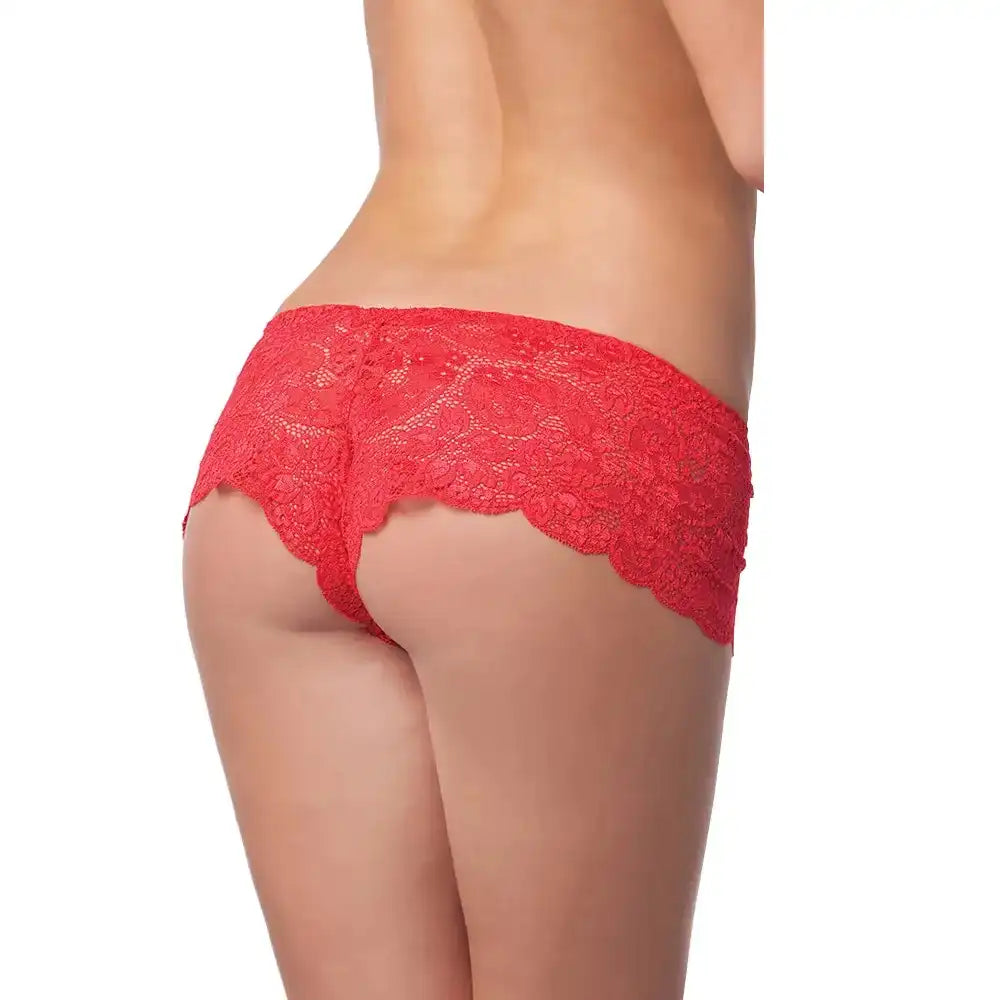 Women’s Floral Lace Brazilian Boyshort Panty – Ultra-Soft Sheer Designer Stretch Intimate Bottomwear