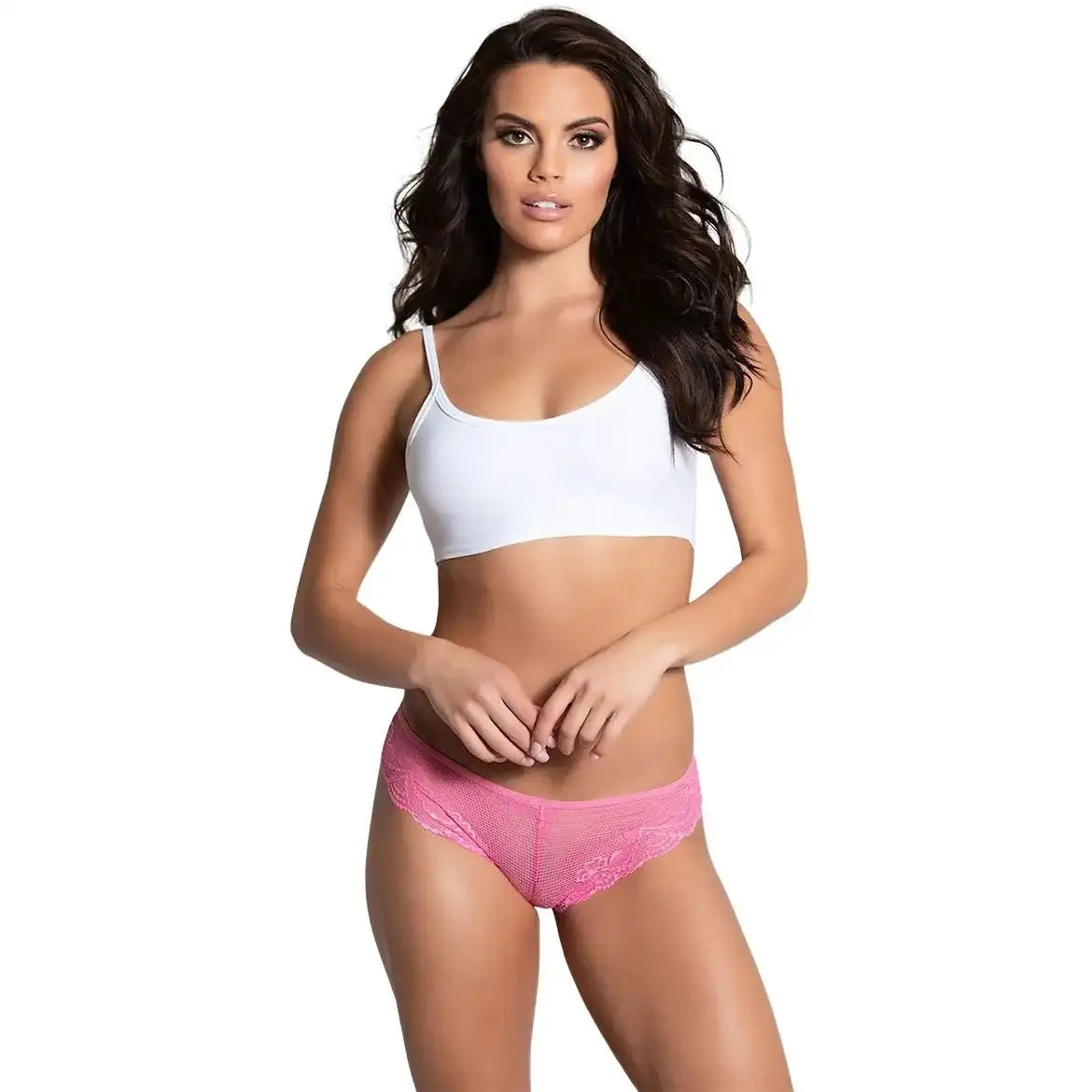 Women’s Floral Lace Brazilian Bikini Panty – Ultra-Soft Semi-Sheer Designer Intimate Bottomwear
