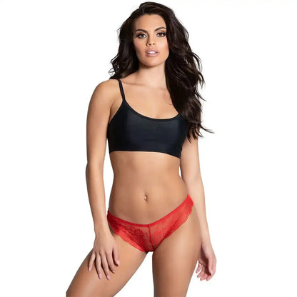 Women’s Floral Lace Brazilian Bikini Panty – Ultra-Soft Semi-Sheer Designer Intimate Bottomwear
