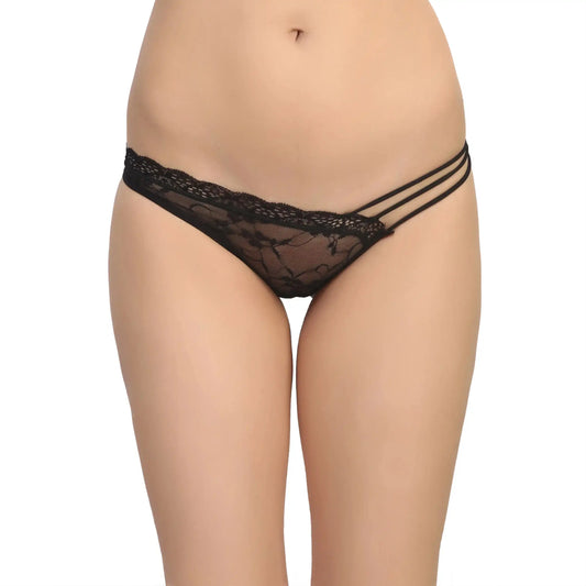 Women’s Double-Strap Sheer Lace Bikini Panty – Ultra-Lightweight Designer Intimate Bottomwear