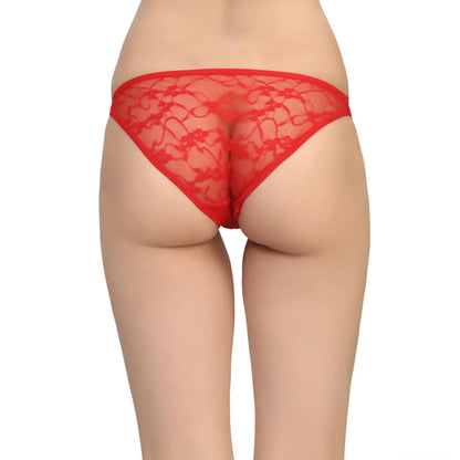 Women’s Double-Strap Sheer Lace Bikini Panty – Ultra-Lightweight Designer Intimate Bottomwear