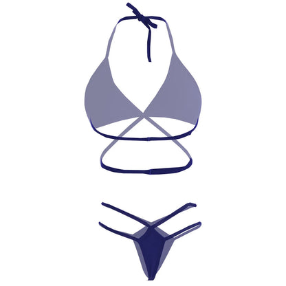 Women Sheer Lingerie Set Triangle Bralette and Strap Thong Panty Set Soft Stretch Designer Innerwear for Women