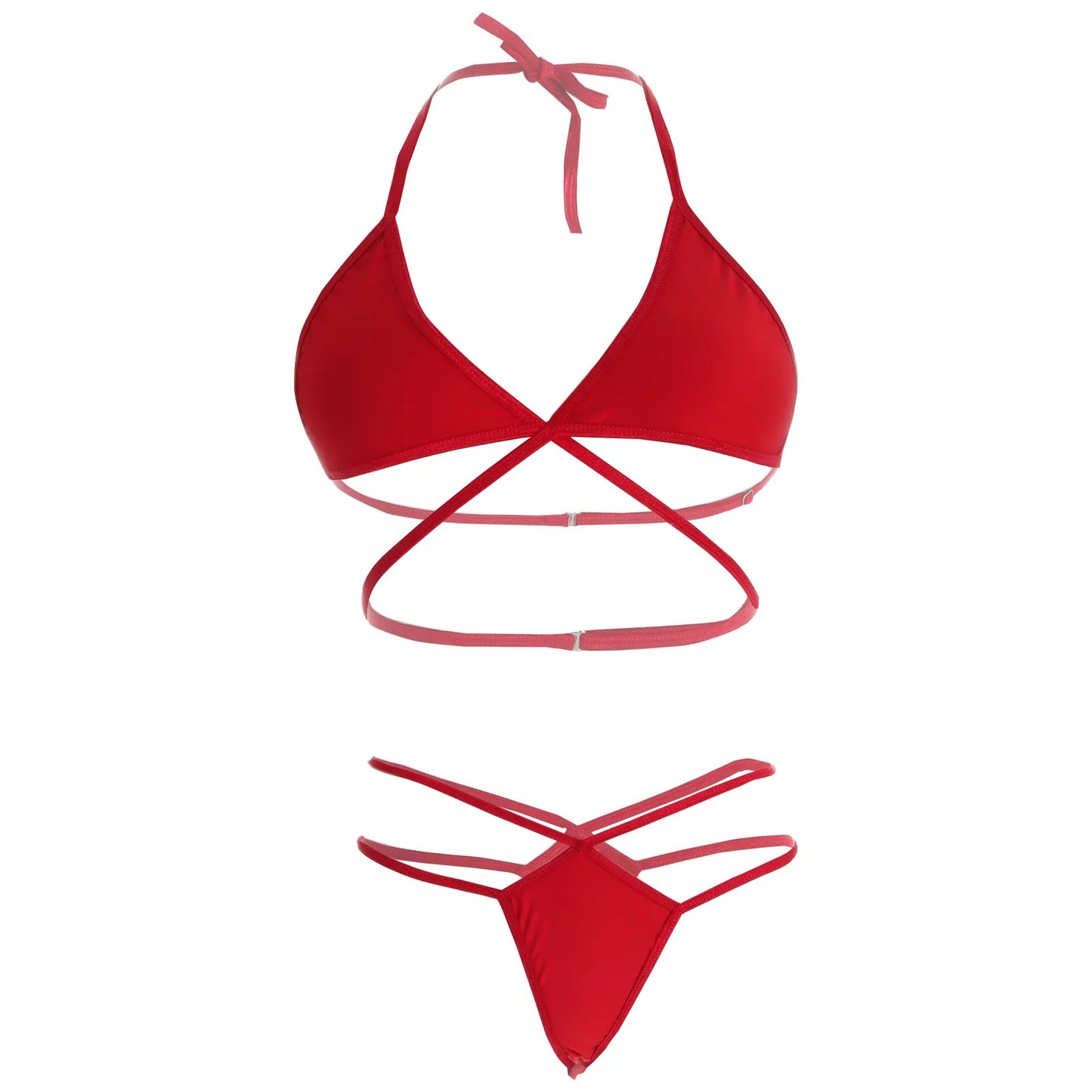 Women Sheer Lingerie Set Triangle Bralette and Strap Thong Panty Set Soft Stretch Designer Innerwear for Women