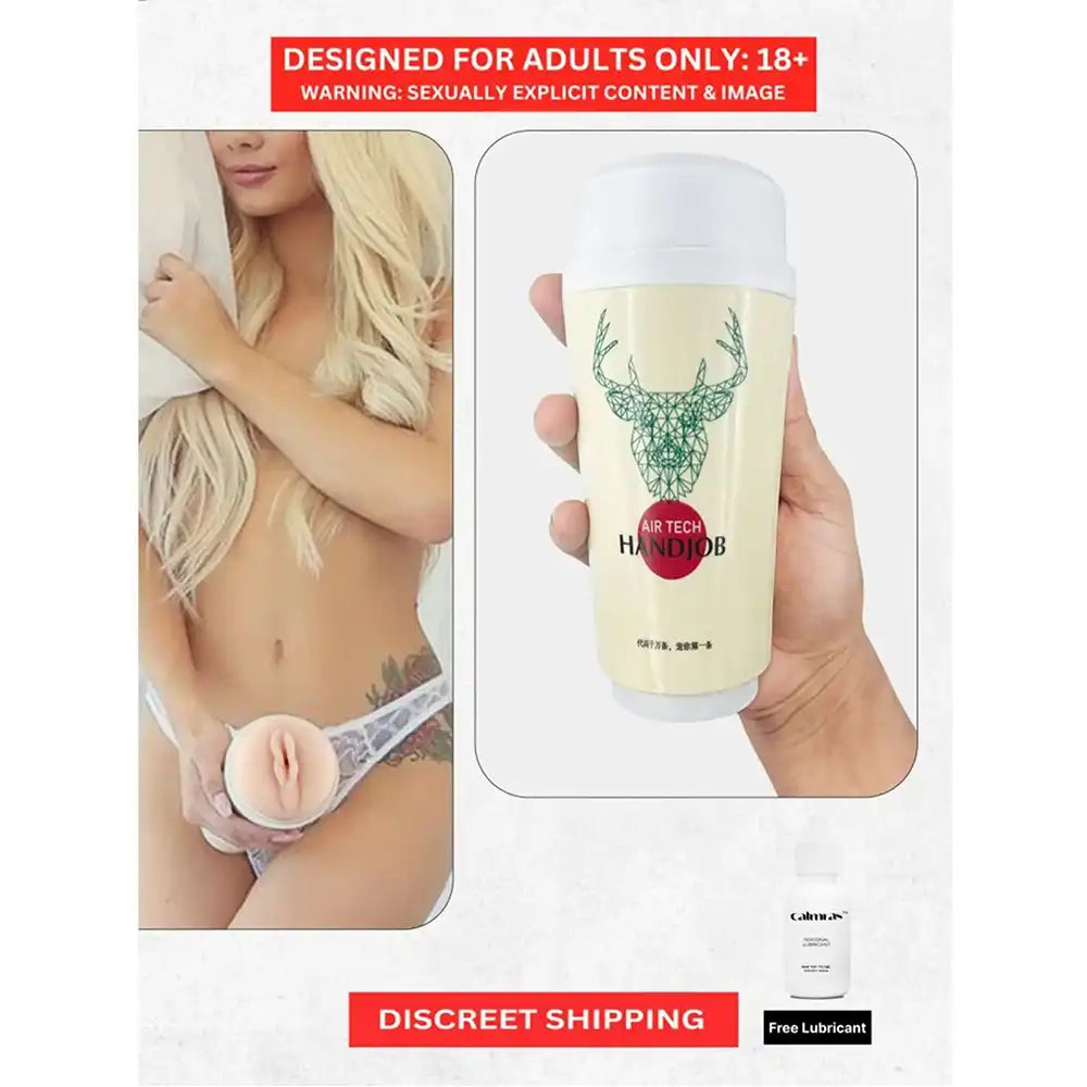 AirTech silicone masturbator cup with soft textured interior and ergonomic portable design.
