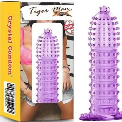 Crystal clear 6 inch reusable silicone sleeve condom pack of 2 with stretchable and washable design.
