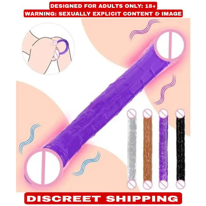 Pink double-ended flexible silicone wellness massager with ergonomic curved design.